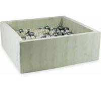 Piscine à balles 110x110x40 Doux et velouté Menthe claire - Avec 600 balles / or clair, effet sirène, argent