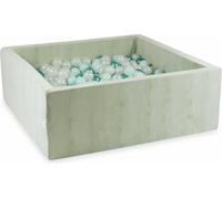 Piscine à balles 110x110x40 velouté menthe claire - Avec 600 balles / menthe claire, effet sirène, turquoise métallique