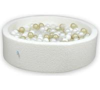 Piscine à balles 110x30 Boucle Blanc - Avec 400 balles / transparent, blanc, nacré, or clair