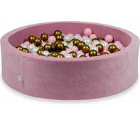 Piscine à balles 110x30cm rose doux et velouté - Avec 400 balles / perle, vieil or, rose bébé