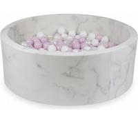 Piscine à balles 110x40 Marbre - Avec 500 balles / Perle rose bébé, Blanc, Transparent, Perle