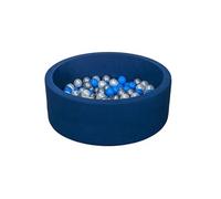 Piscine à balles + 150 balles perle bleu argent