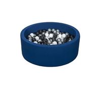 Piscine à balles + 200 balles noir blanc argent Bleu G