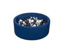 Piscine à balles + 300 balles noir blanc argent Bleu G