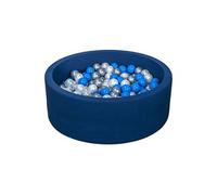 Piscine à balles + 300 balles perle bleu argent