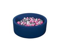 Piscine à balles + 300 balles perle rose argent