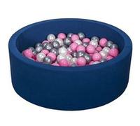 Piscine à balles + 300 balles perle rose argent