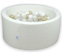 Piscine à balles 90x40 Boucle Blanc - Avec 300 balles / transparent, blanc, nacré, or clair