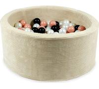 Piscine à balles 90x40 Cord beige - Avec 300 balles / Perle, Or rose, Noir