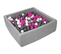 Piscine À Balles 90x90 Cm Blanc, Rose, Gris - 450 Balles