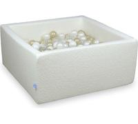 Piscine à balles 90x90x40 Boucle Blanc - Avec 400 balles / transparent, blanc, nacré, or clair