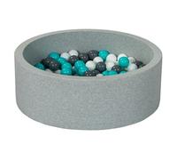 My Velinda Piscine à balles – Aire de jeu – 150 balles (blanc, gris, turquoise)
