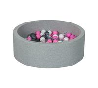 My Velinda Piscine à balles pour enfant Aire de jeu +150 balles blanc/transparent/rose clair/gris