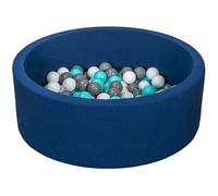 Piscine À Balles Aire De Jeu + 150 Balles Bleu Marine Blanc,Gris,Turquoise