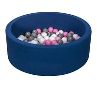 Piscine À Balles Aire De Jeu + 150 Balles Bleu Marine Blanc,Rose Clair,Gris