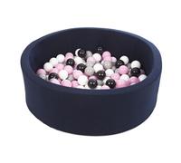 Piscine À Balles Aire De Jeu + 150 Balles Bleu Marine Noir, Blanc, Rose Clair,Gris