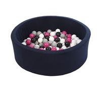 Piscine À Balles Aire De Jeu + 150 Balles Bleu Marine Noir, Blanc, Rose,Gris