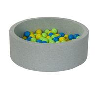 My Velinda Piscine à balles Velinda pour enfant – Aire de jeu + 150 balles (jaune, bleu, vert)