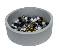 Piscine À Balles Aire De Jeu + 150 Balles Noir, Blanc, Or, Gris