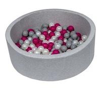 My Velinda Piscine à balles pour enfant – Aire de jeu, 150 balles (perle, rose, gris)