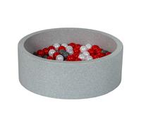 Piscine À Balles Aire De Jeu + 150 Balles Perle, Rouge, Gris