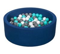 Piscine À Balles Aire De Jeu + 200 Balles Bleu Marine Blanc,Gris,Turquoise