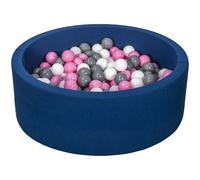 Piscine À Balles Aire De Jeu + 200 Balles Bleu Marine Blanc,Rose Clair,Gris
