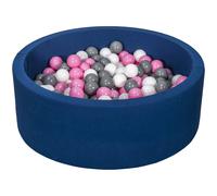 Piscine À Balles Aire De Jeu + 200 Balles Bleu Marine Blanc,Rose Clair,Gris