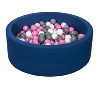 Piscine À Balles Aire De Jeu + 200 Balles Bleu Marine Blanc,Rose Clair,Gris