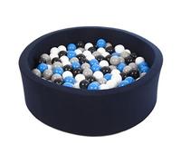 Piscine à balles Aire de jeu + 200 balles bleu marine noir,blanc,bleu,gris