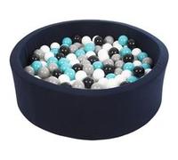 Piscine À Balles Aire De Jeu + 200 Balles Bleu Marine Noir,Blanc,Gris,Turquoise