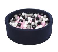 Piscine À Balles Aire De Jeu + 200 Balles Bleu Marine Noir, Blanc, Rose Clair,Gris