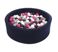 Piscine À Balles Aire De Jeu + 200 Balles Bleu Marine Noir, Blanc, Rose,Gris