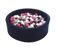 Piscine À Balles Aire De Jeu + 200 Balles Bleu Marine Noir, Blanc, Rose,Gris