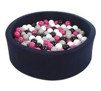Piscine À Balles Aire De Jeu + 200 Balles Bleu Marine Noir, Blanc, Rose,Gris