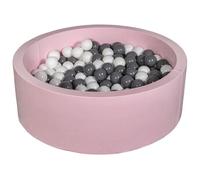 Piscine À Balles Aire De Jeu + 200 Balles Rose Blanc,Gris