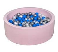Piscine à balles Aire de jeu + 200 balles rose perle, bleu, argent Bleu G