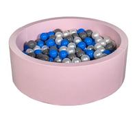 Piscine À Balles Aire De Jeu + 200 Balles Rose Perle, Bleu, Gris