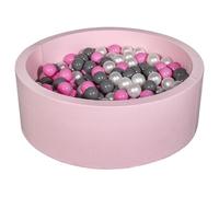Piscine À Balles Aire De Jeu + 200 Balles Rose Perle, Rose Clair, Gris