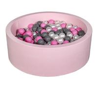 Piscine à balles Aire de jeu + 200 balles rose perle, rose clair, gris Rose G