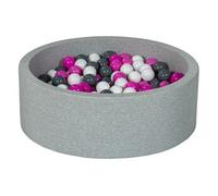 Piscine À Balles Aire De Jeu + 300 Balles Blanc, Rose, Gris