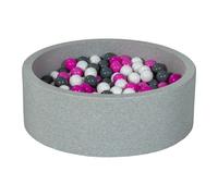 Piscine À Balles Aire De Jeu + 300 Balles Blanc, Rose, Gris