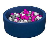 Piscine À Balles Aire De Jeu + 300 Balles Bleu Marine Blanc,Rose,Gris