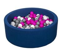 Piscine À Balles Aire De Jeu + 300 Balles Bleu Marine Blanc,Rose,Gris