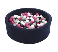 Piscine à balles Aire de jeu + 300 balles bleu marine noir, blanc, rose,gris Noir G