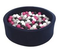 Piscine À Balles Aire De Jeu + 300 Balles Bleu Marine Noir, Blanc, Rose,Gris