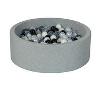 Piscine à balles Aire de jeu + 300 balles noir, blanc, perle, transparent, gris Noir G