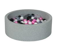 Piscine À Balles Aire De Jeu + 300 Balles Noir, Blanc, Transparent, Rose Clair, Gris