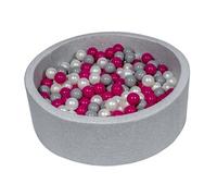 Piscine à balles Aire de jeu + 300 balles perle, rose, gris