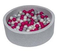 Piscine à balles Aire de jeu + 300 balles perle, rose, gris Rose G